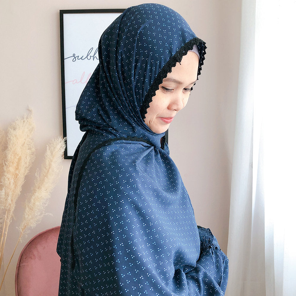 raudah prayer robe navy bynfitri