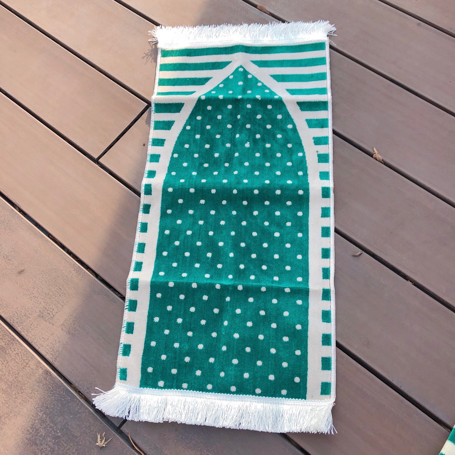 Toddler prayer rug in green